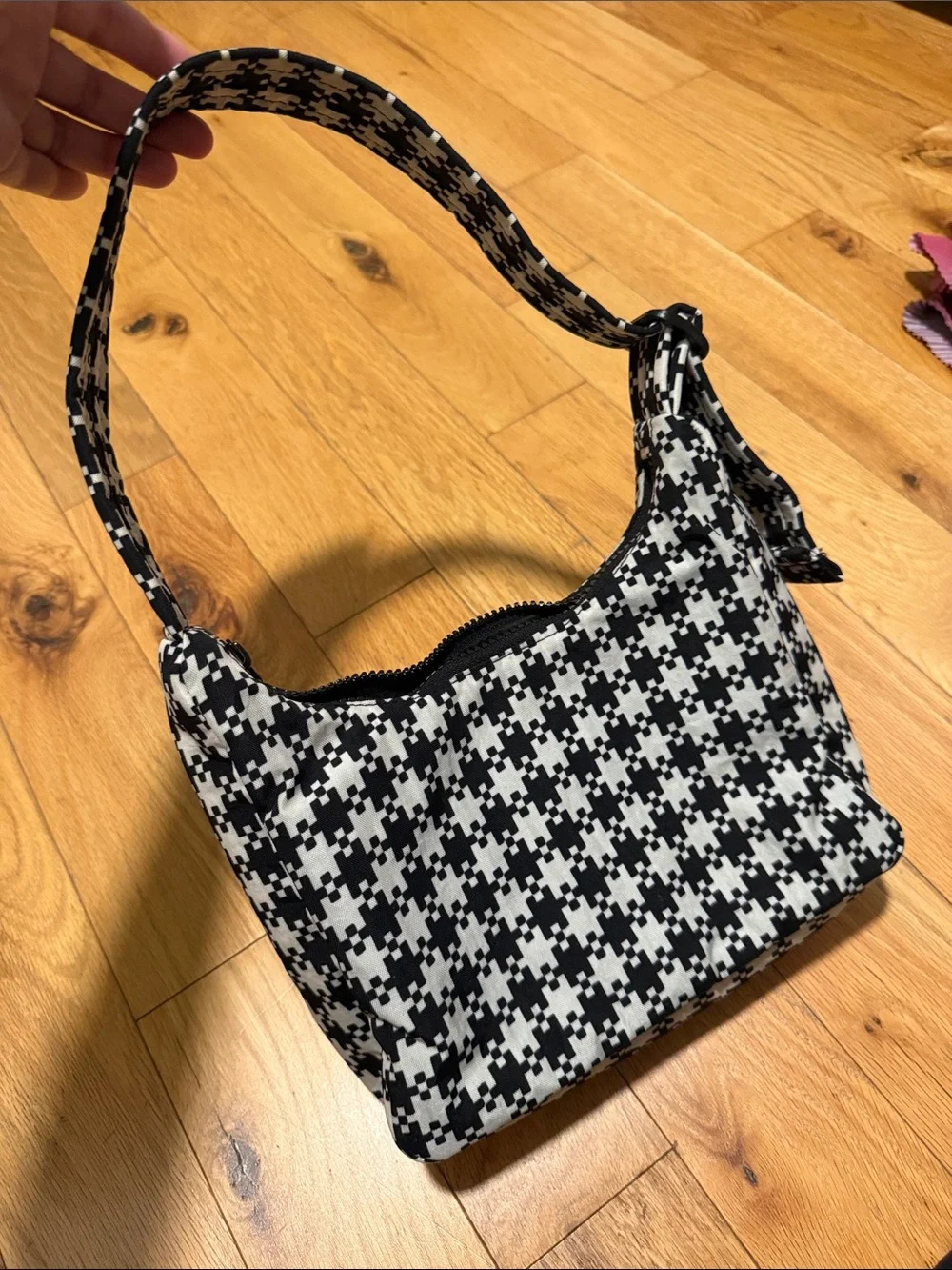 🐼 Baggu digital pixle gingham nylon mini shoulder bag